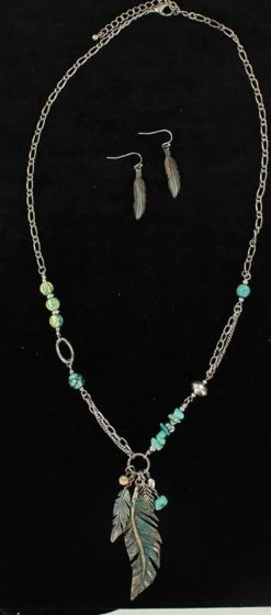 M&F - Feather Bead Jewelry Set