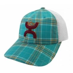 Hooey- Turquoise Plaid Snap Back Adjustable Hat