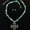 M&F Western - Blazin Roxx Turquoise Southwestern Cross Necklace Set