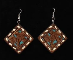 M&F Blazin Roxx Turquoise Underlay Earrings