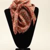M&F Wild Rag Western Floral Design Silk Scarf Red