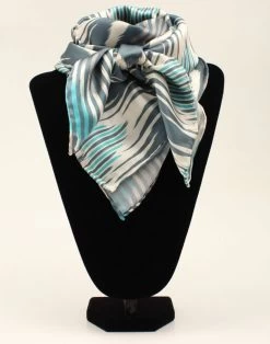 M&F Wild Rag Chevron Design Silk Scarf Turquiose