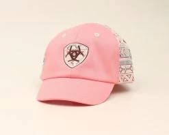Ariat Girls Infant Light Pink Aztec Ball Cap