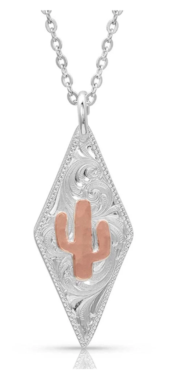 Montana Silversmiths Two Tone Diamond Cactus Necklace 1 Montana Silversmiths Two Tone Diamond Cactus Necklace