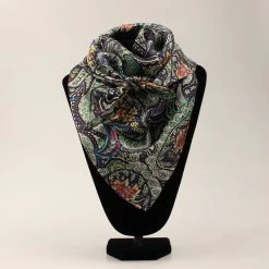 M&F Vibrant Floral & Scrolling Silk Wild Rag