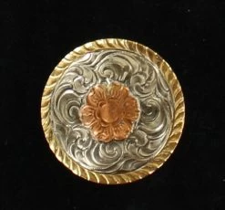 M&F Silver Round Flower Scarf Slide