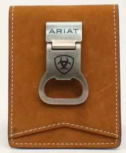 Ariat Mens Western Contrast Stitching BiFold Wallat With Money Clip
