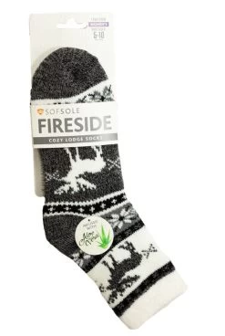Sof Sole Fireside Cozy Lodge Socks - Charcoal Moose