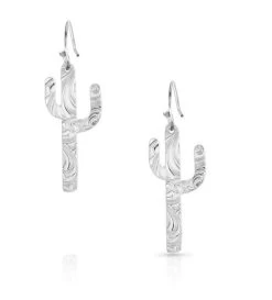 Montana Silversmiths Hammered Silver Cactus Earrings
