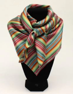 M&F Multi-Color Stripe Silk Wild Rag