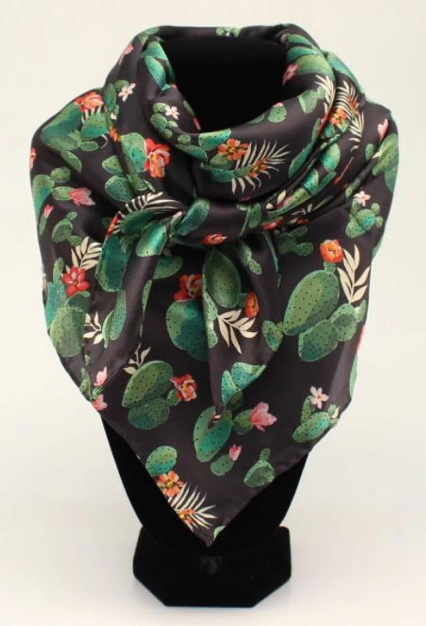 M&F Cactus Print Silk Wild Rag 1 M&F Cactus Print Silk Wild Rag
