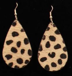 Silver Strike Cheetah Hair Teardrop Earrings