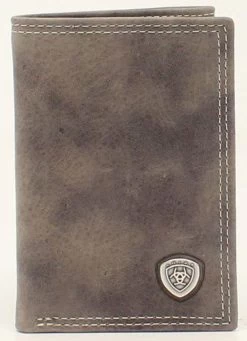 Ariat Grey Shield Concho Tri-Fold Wallet