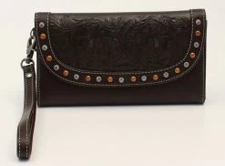 Nocona Floral Embossed Clutch Wallet
