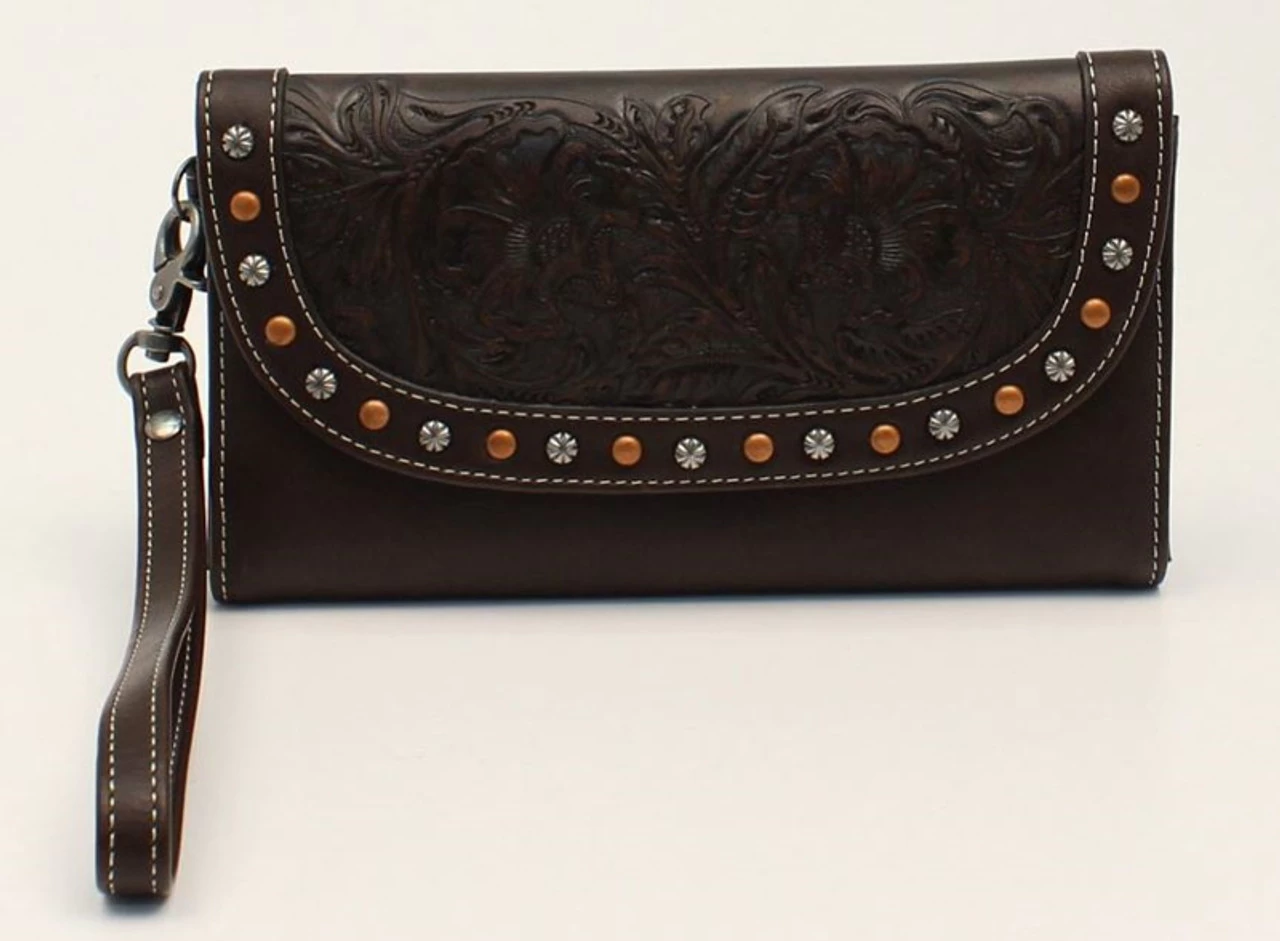 Nocona Floral Embossed Clutch Wallet 1 Nocona Floral Embossed Clutch Wallet