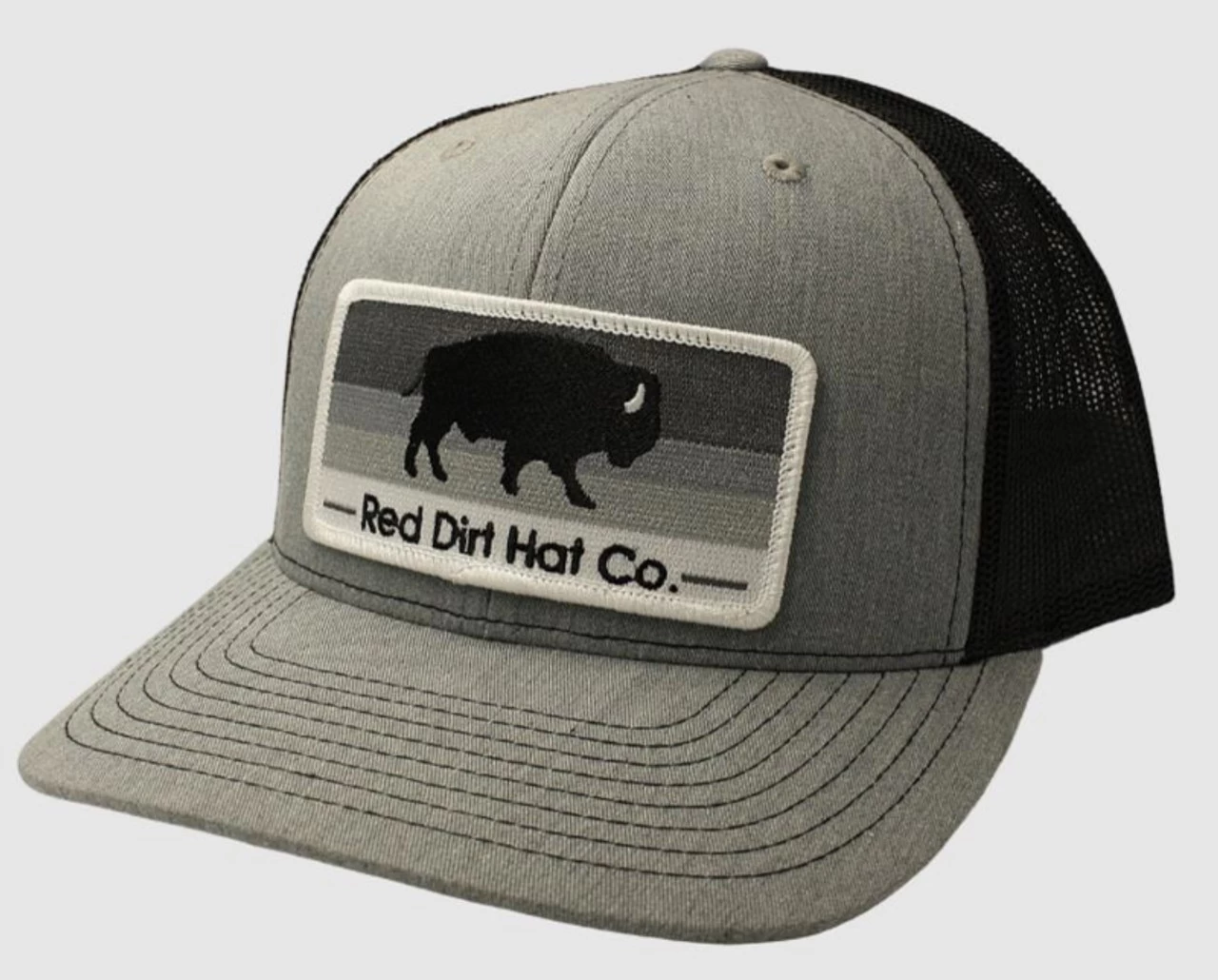 Red Dirt Hat Co. Heather Grey And Black W/"Stoney Buffalo" Patch 1 Red Dirt Hat Co. Heather Grey And Black W/"Stoney Buffalo" Patch