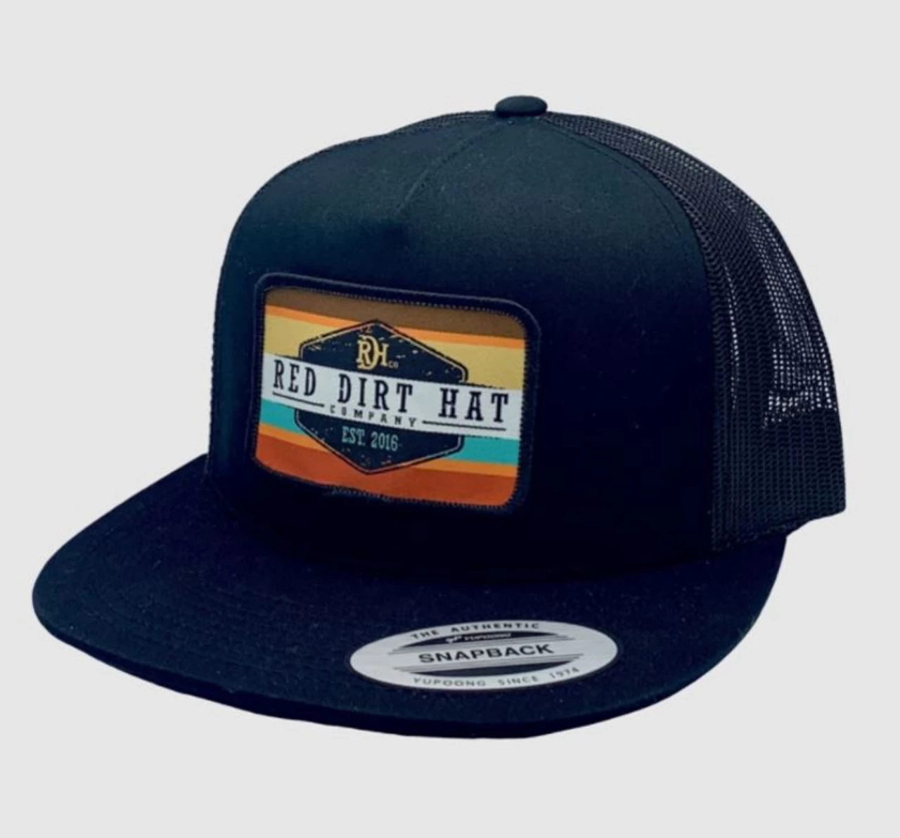 Red Dirt Hat Co. All Black W/"Army Sunset" Patch 1 Red Dirt Hat Co. All Black W/"Army Sunset" Patch