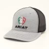 Ariat Mens R112 Grey W/Black Mesh Ball Cap