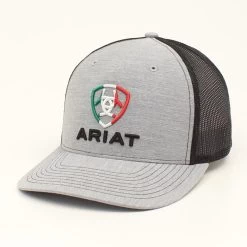 Ariat Mens R112 Grey W/Black Mesh Ball Cap