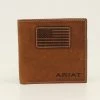Ariat Mens Medium Brown American Flag Bi-Fold Wallet