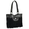 Justin Western Womens Tote Bag Concealed Carry Fringe Concho Black