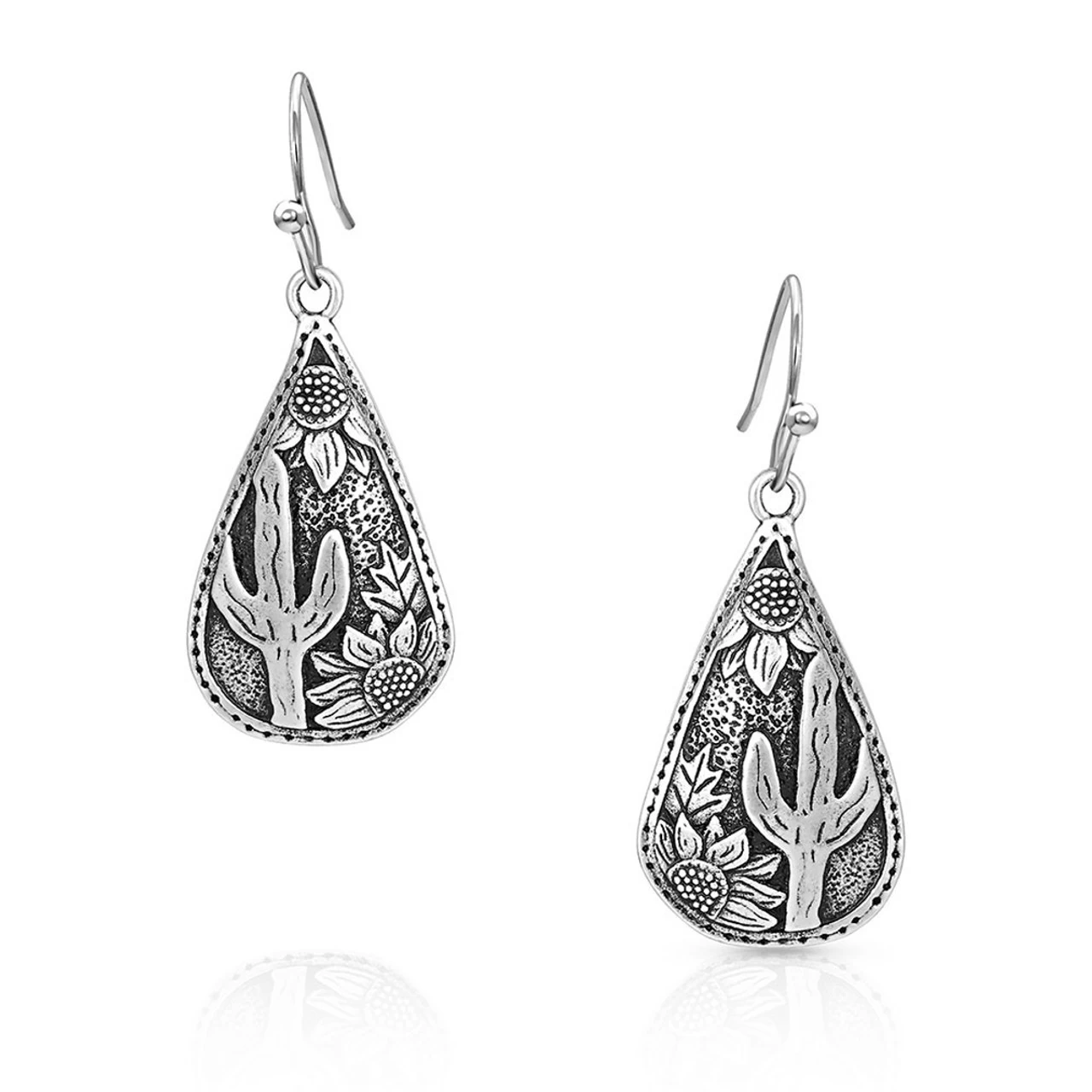Montana Silversmiths Cradled Cactus Teardrop Earrings 1 Montana Silversmiths Cradled Cactus Teardrop Earrings