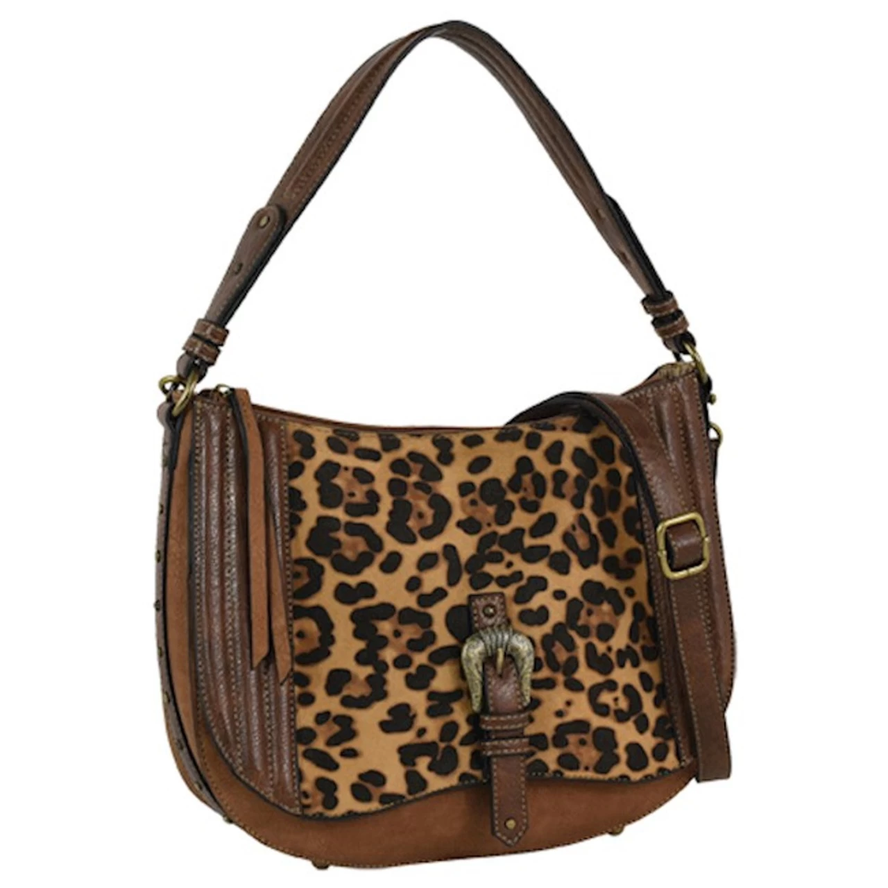 Justin Cheetah Print With Brown Trim Shoulder Bag 1 Justin Cheetah Print With Brown Trim Shoulder Bag
