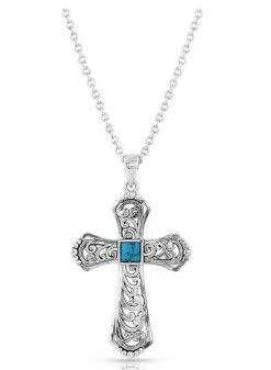 Montana Silversmiths Cathedral Curves Silver Cross Necklace