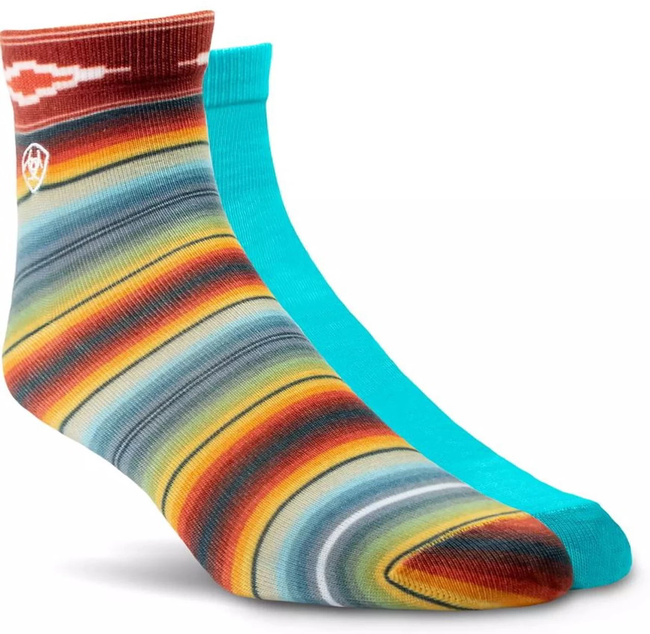 Ariat Womens Southwest Theme Ankle Socks - 2 Pack 1 Ariat Womens Southwest Theme Ankle Socks - 2 Pack