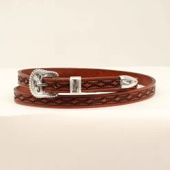 Twister Hatband Hand Tooled Diamond Desgin