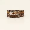 Twister Tan Leather Ribbon Hatband W/Diamond Pattern