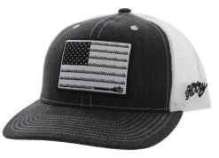 Hooey Liberty Roper Ball Cap- Charcoal/White