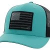 Hooey Boys Turquoise & Black Liberty Roper Trucker Cap