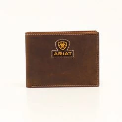 Ariat Mens Brown Logo Passcase Bi-Fold Wallet