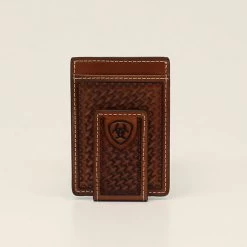 Ariat Mens Basketweave Embossed Money Clip