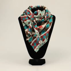 M&F Pink, Brown & Turquoiuse Aztec Pattern Wild Rag