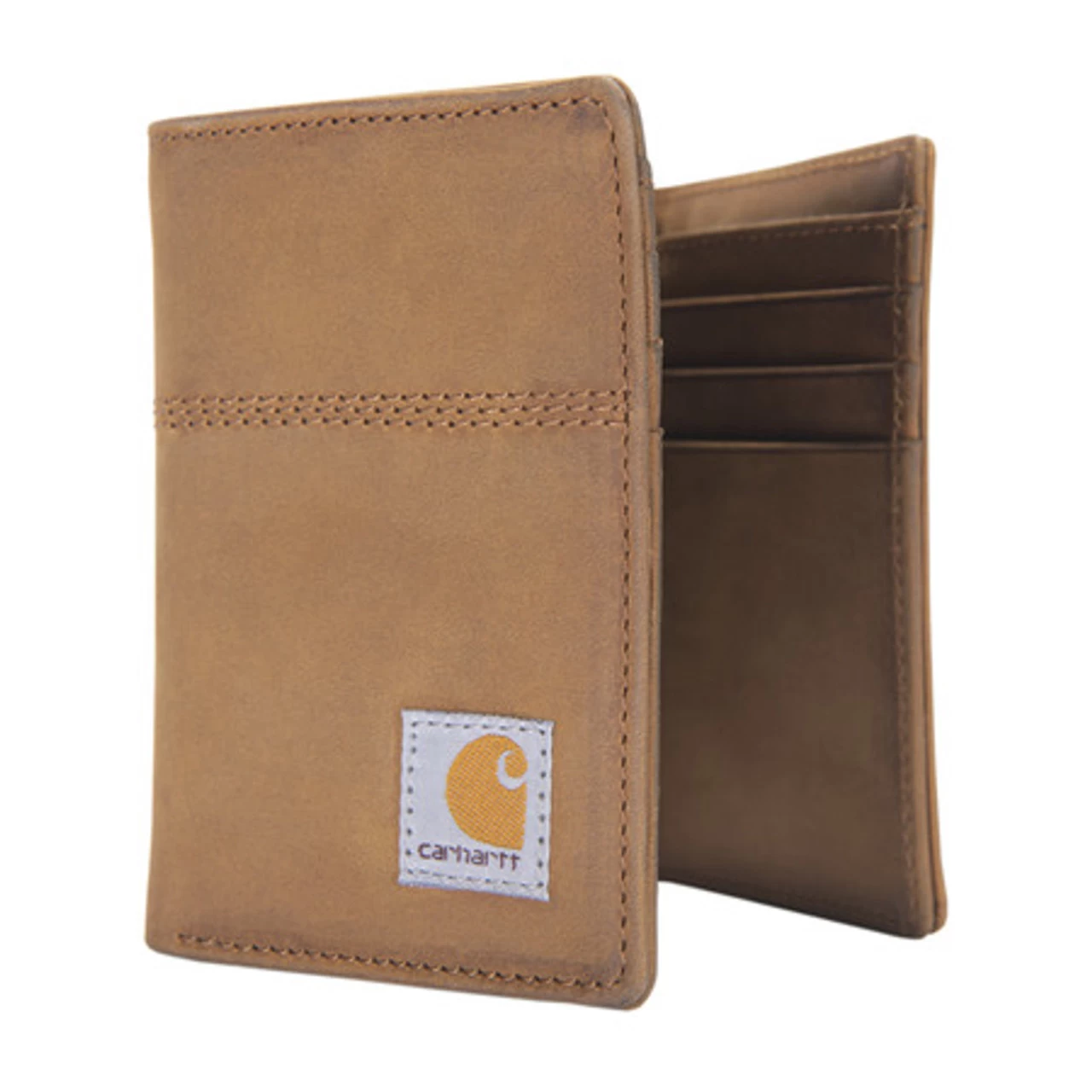 Carhartt Mens Brown Leather Trifold Wallet 3 Carhartt Mens Brown Leather Trifold Wallet - Image 3