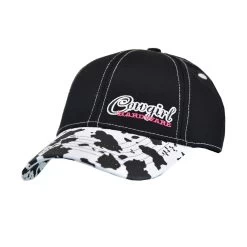 Cowgirl Hardware Girls Youth Cow Print Ball Cap