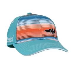 Cowgirl Hardware Girls Youth Turquoise Serape Running Horses Ball Cap