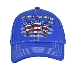 Cowboy Hardware Boys Blue Flag Skull Ball Cap