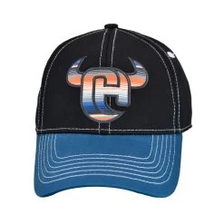 Cowboy Hardware Boys Youth Black/Blue Multicolored Stripes CH Ball Cap