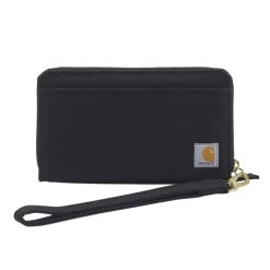 Carhartt Womens Nylon Duck Lay-Flat Clutch Wallet- Black