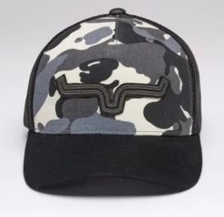 Kimes Ranch Men's Roped Lp 5 Panel Trucker Black/Grey Camo Cap -Comprehensive Shop 2741515 3 25017.1686943081