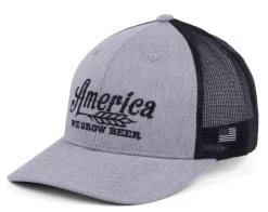 Rural Cloth Men's We Grow Beer Embroidered 6 Panel Charcoal/Black Hat