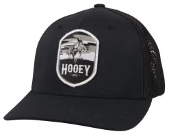 Hooey Cheyenne Black 5 Panel Flexfit With Black & White Patch - Youth