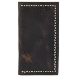 Justin Mens Rodeo Wallet With Laser Cut And Cream Inlay