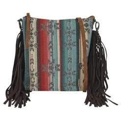 Justin Women's Jacquard Large Crossbody Blue Purse