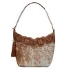 Nocona Conceal Carry Brown Shoulder Purse With Floral Yoke