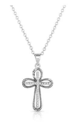Montana Silversmiths Expressive Faith Crystal Cross Necklace