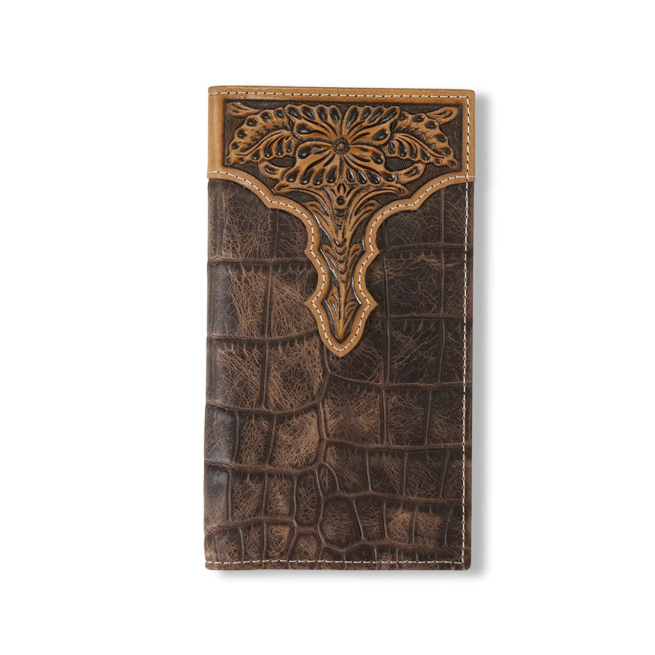 Ariat Womens Brown Rodeo Wallet With Floral Embossing 1 Ariat Womens Brown Rodeo Wallet With Floral Embossing